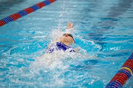 Lawrence, KS - January 26, 2024 - Bradie Ward during a meet against Arkansas at Robinson Natatorium in Lawrence, KS. Photo by Bailey Thompson/Kansas Athletics