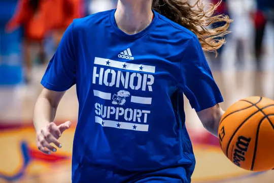 Lawrence, KS - November 11, 2024 - guard Laia Conesa #6 of the Kansas Jayhawks during a game between Kansas and Sam Houston at Allen Fieldhouse in Lawrence, KS. Photo by Sydney Allan/Kansas Athletics