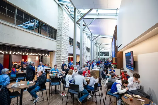 Lawrence, Kansas - December 14, 2024 - /mbb during a game between the Kansas Jayhawks and the North Carolina State Wolfpack at Allen Fieldhouse in Lawrence, Kansas. Photo by Aiden Droge/Kansas Athletics