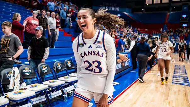 Lawrence, KS - March 19, 2026 - Brittany Harshaw #23 of the Kansas Jayhawks during a game against Troy in Lawrence, KS. Photo by Bailey Thompson/Kansas Athletics