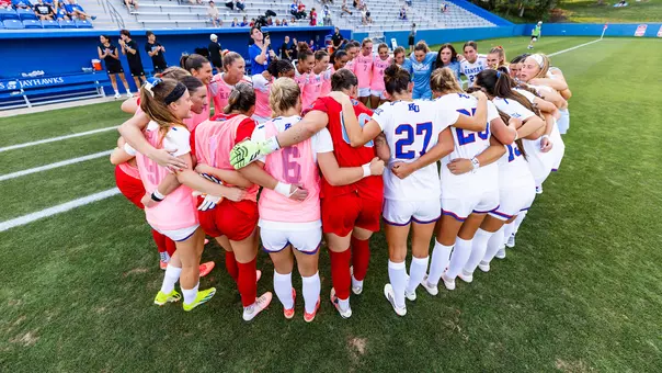 August 12, 2026 - the Kansas Jayhawks soccer team during the season opener match vs Utah State. Photo by Arun Halder/Kansas Athletics