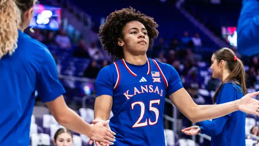 Lawrence, KS - January 29, 2026 - Jaliya Davis #25 during a game against TCU in Ed and Rae Schollmaier Arena in Fort Worth, TX. Photo by Kansas Athletics