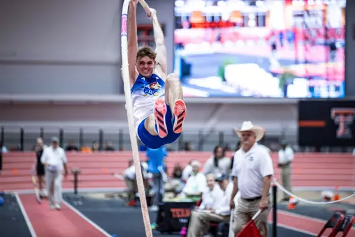 LAWRENCE, KS - 02.28.2025 - Bryce Barkdull during Big 12 Tournament in Lubbock, TX. Photo by Sydney Allan/Kansas Athletics