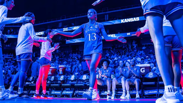 Lawrence, KS - March 5, 2026 - \wbb of the Kansas Jayhawks during a game against Colorado at the Big12 Championship in Kansas City, KS. Photo by Bailey Thompson/Kansas Athletics