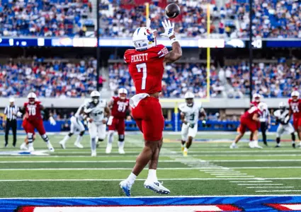 Lawrence, KS - August 29, 2025 - wide receiver Cam Pickett #7 of the Kansas Jayhawks during a game between the Kansas Jayhawks Football Team and the Wagner Seahawks at David Booth Kansas Memorial Stadium in Lawrence, KS. Photo by Kansas Athletics