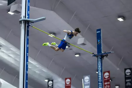 Fayetteville, AR - March 4, 2026 - Anthony Meacham during the Indoor NCAA meet in Randal Tyson Track Center in Fayetteville, AR. Photo by Sydney Allan/Kansas Athletics