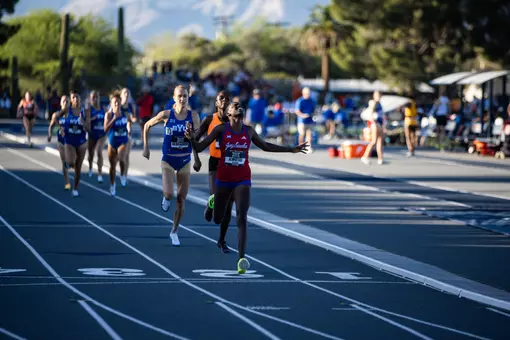 Tucson, AZ - 05.16.2026 - Emmah Jemutai during Outdoor Big12s at Roy P. Drachman Track & Field Stadium in Tucson, AZ. Photo by Sydney Allan/Kansas Athletics