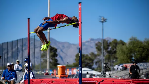 Tucson, AZ - 05.16.2026 - Kierson Wicks during Outdoor Big12s at Roy P. Drachman Track & Field Stadium in Tucson, AZ. Photo by Sydney Allan/Kansas Athletics
