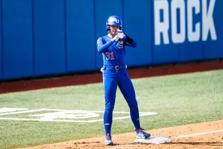 LAWRENCE, KS - April 11, 2026 - outfielder Audri Youngblood #31 of the Kansas Jayhawks during the game against Baylor at Arrocha Ballpark in Lawrence, KS. Photo by Avery Schultz/Kansas Athletics