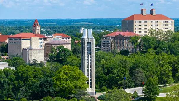Spring and Summer aerials on the Lawrence campus