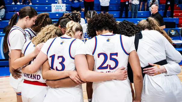 Lawrence, KS - March 22, 2026 - the Kansas Jayhawks women?s basketball team of the Kansas Jayhawks during a game against Rice in Lawrence, KS. Photo by Bailey Thompson/Kansas Athletics