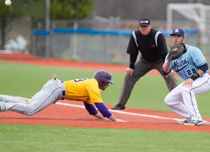 Balzano and Heath Lead Baseball to Doubleheader Split of Albany Image