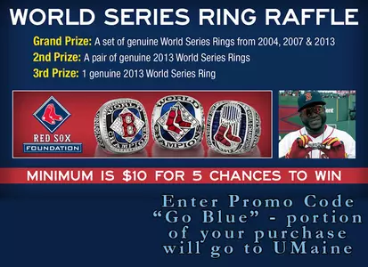 Red Sox Ring Raffle: Enter Promo Code 'Go Blue' to Help the University of Maine! Image