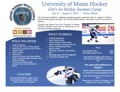 Girl's Ice Hockey Camp Sign Ups Now Available! Image