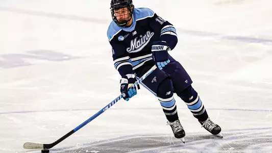 Brandon Chabrier skates the puck up the ice.