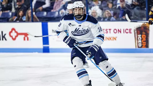 Taylor Makar skates through the offensive zone.