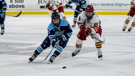 Luke Antonacci skates against Boston College.