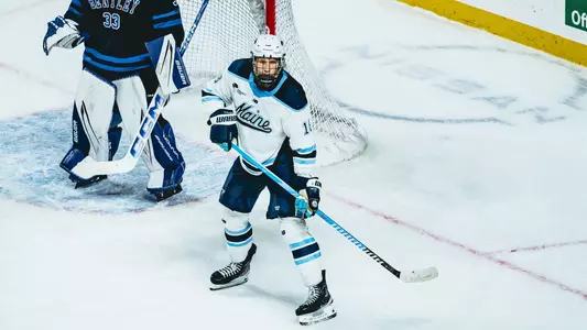 Taylor Makar in front of the Bentley net.
