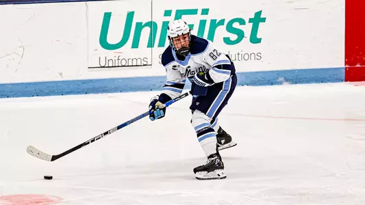 Bradly Nadeau carries the puck up the ice.