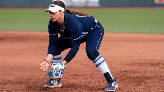 Anna Margetis fields a ball.