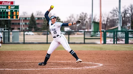 Cat Fallon throws a pitch.