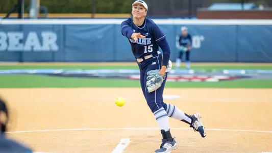 Cat Fallon pitches the ball