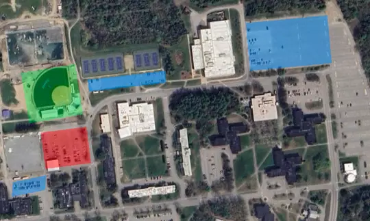 Parking map for AMerica East Softball Tournament