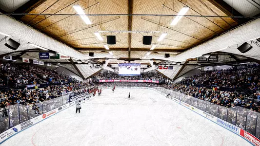 Wide shot of Alfond ARena from one end