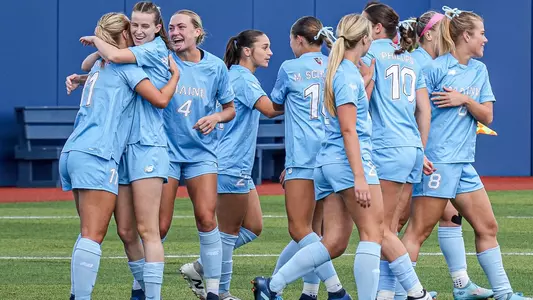 Soccer celebrates a goal