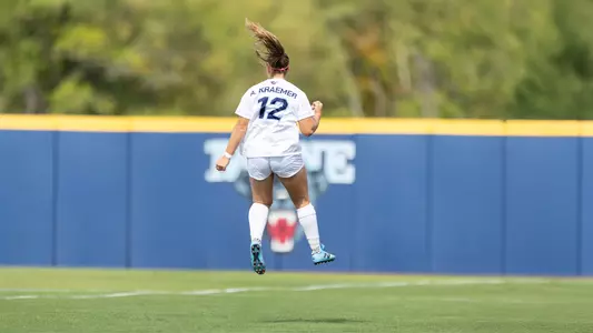 Abby Kraemer celebrates a goal.