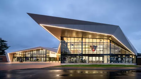 Alfond Arena Exterior Night - North
