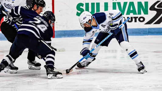 Nolan Renwick takes a faceoff.