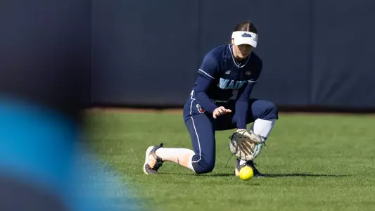 Kyrah Haba-Dailey fields the ball.