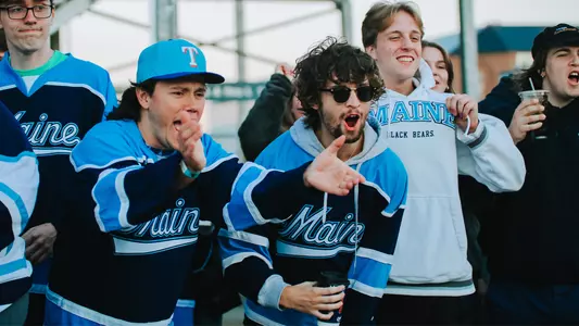 Fans outside Alfond Arena.