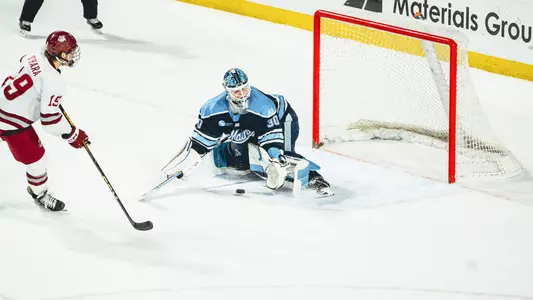 Albin Boija makes a save.