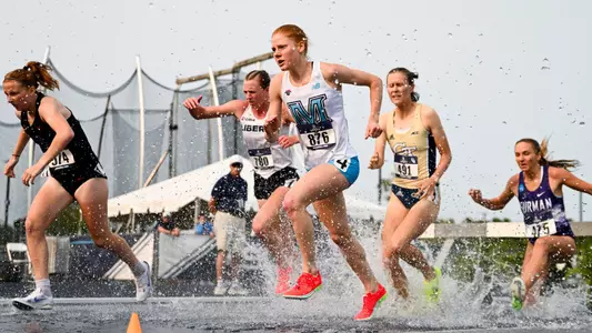 Helen Shearer in the steeplechase.