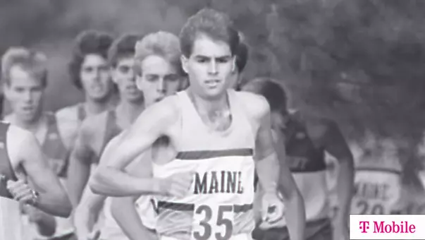 An image of Pat O'Malley running with T-Mobile logo.