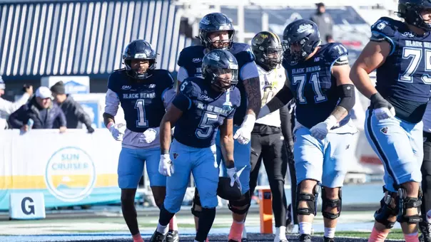 Rashawn Marshall celebrates a touchdown against Bryant