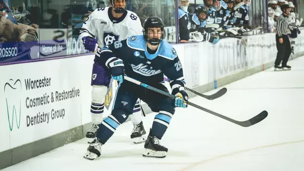 Rowan Calvert skates through the offensive zone.