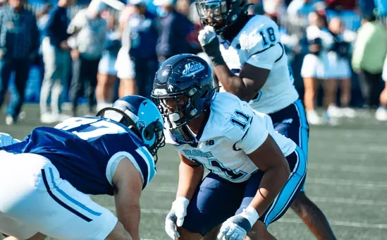 Kye Pressley lining up at Rhode Island