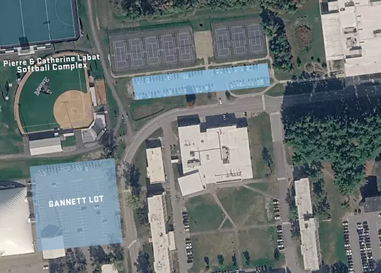 Parking map for the 2026 America East softball tournament.