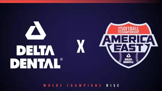 Delta Dental logo next to the America East softball championship logo.