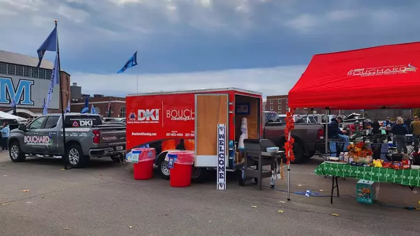 A photo showing Bouchard's tailgate setup
