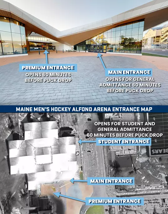 Entrance map for Alfond Arena.