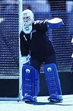 Zowie Tucker made 16 saves in the<br>loss to No. 1 UConn.