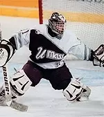 Markus Helanen made 31 saves<br>in the tie with UMass Lowell.