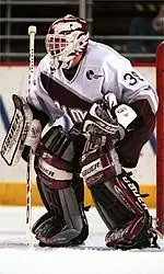 Junior goaltender Mike Johnson made 33 saves in the 3-2 loss to Nebraska-Omaha.