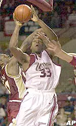 Kitwana Rhymer led UMass with 14 points and 11 rebounds against Boston College.