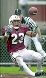 Defensive back Shawn Murray and the Minutemen defense looks to put a stop to Hofstra's offensive attack.