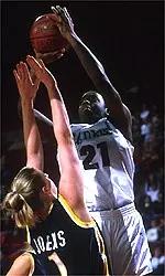 Sophomore Jennifer Butler had a career-high 20 points, but it wasn't enough as the Minutewomen fell to St. Joseph's, 66-54